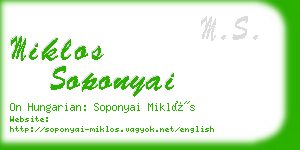 miklos soponyai business card